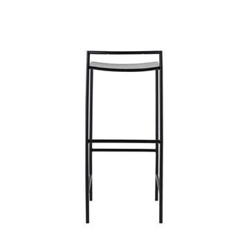 Svelte 30" Coastal Contemporary Iron Saddle-Seat Low-Back Bar Stool with Foot Rest - JONATHAN Y